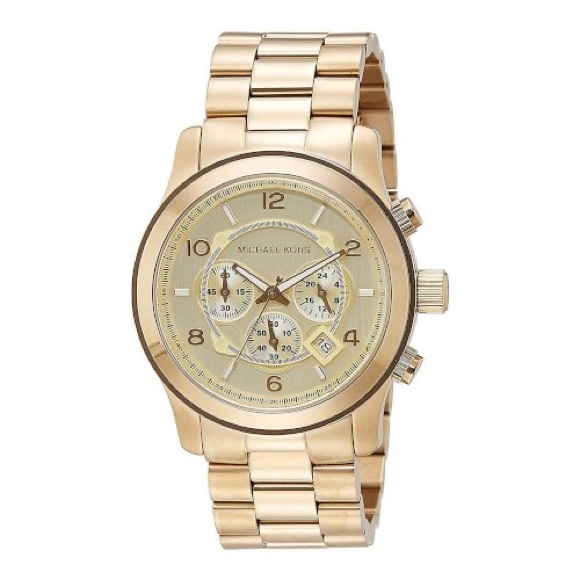 MICHAEL KORS “OVERSIZED RUNWAY” MK8077 GOLD WATCH - Picture 2 of 12